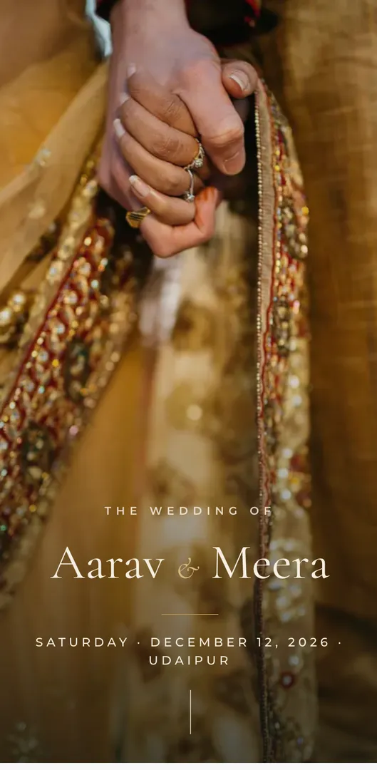 The A Story Told in Gold invitation