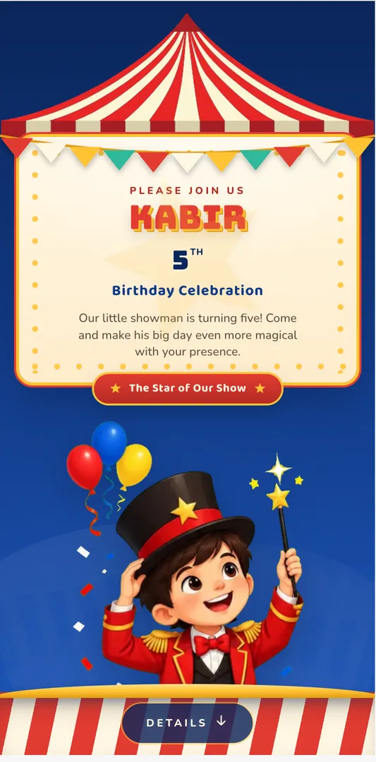 The Little Ringmaster invitation