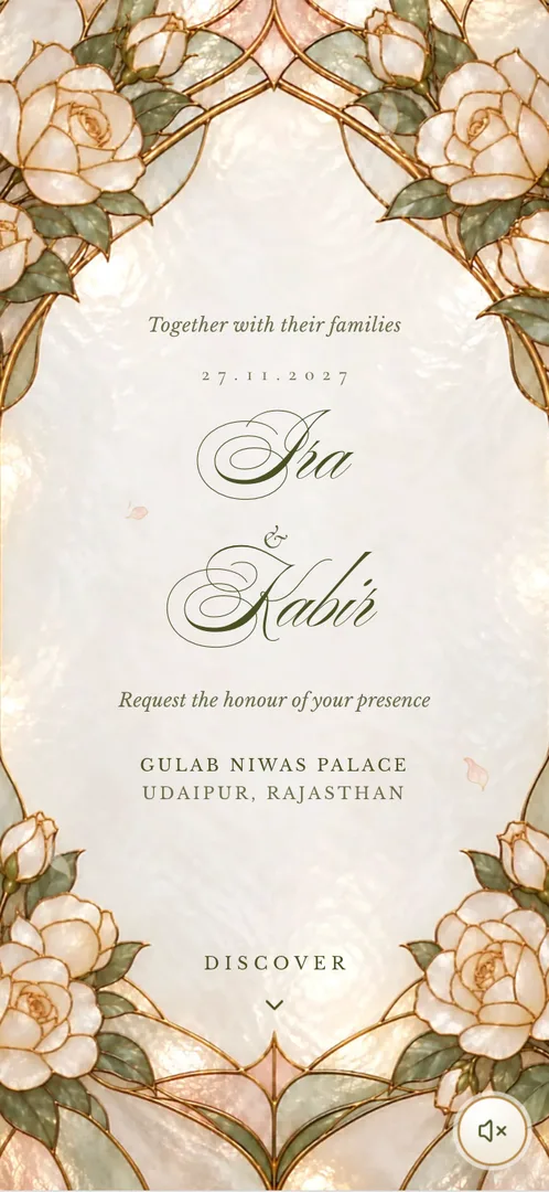 The Rose Window, a wedding in stained glass invitation